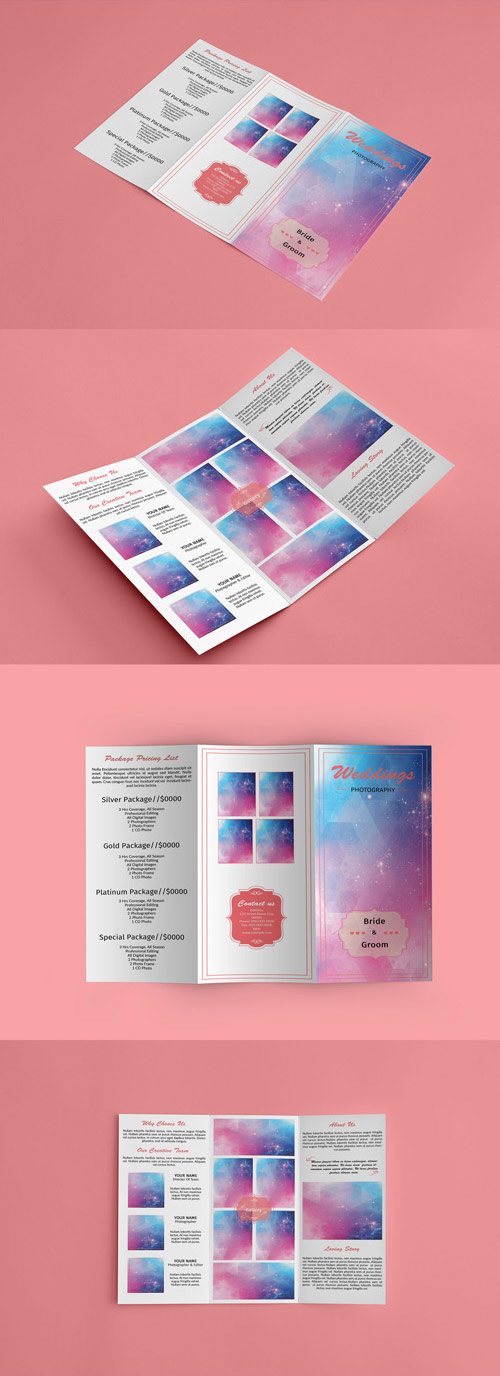 Photography Brochure Layout with Pink Accents