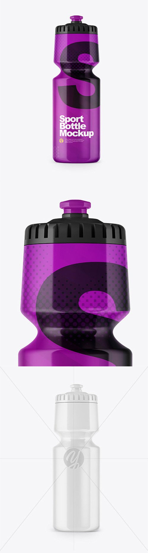 Glossy Water Bottle Mockup 85330
