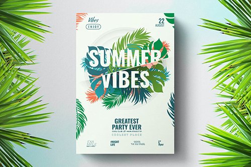 Green Floral Summer Flyer Template