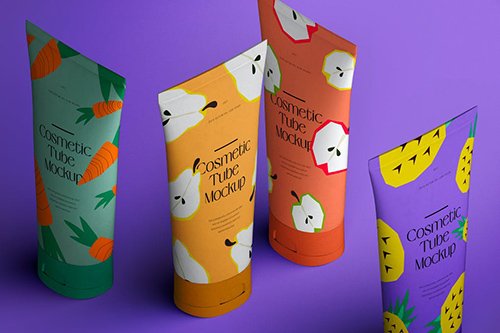 Isometric Cosmetic Tube Mockup