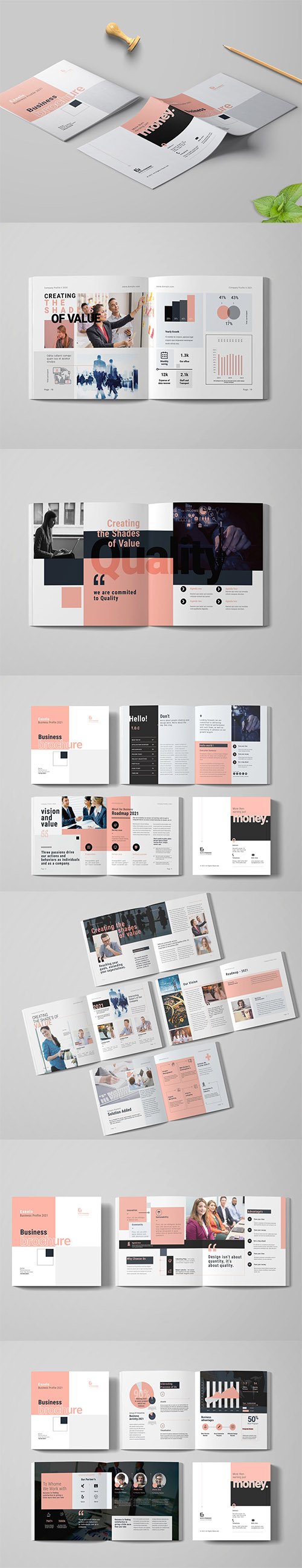 Square Business Brochure - Brochure Templates - Free PSD Templates