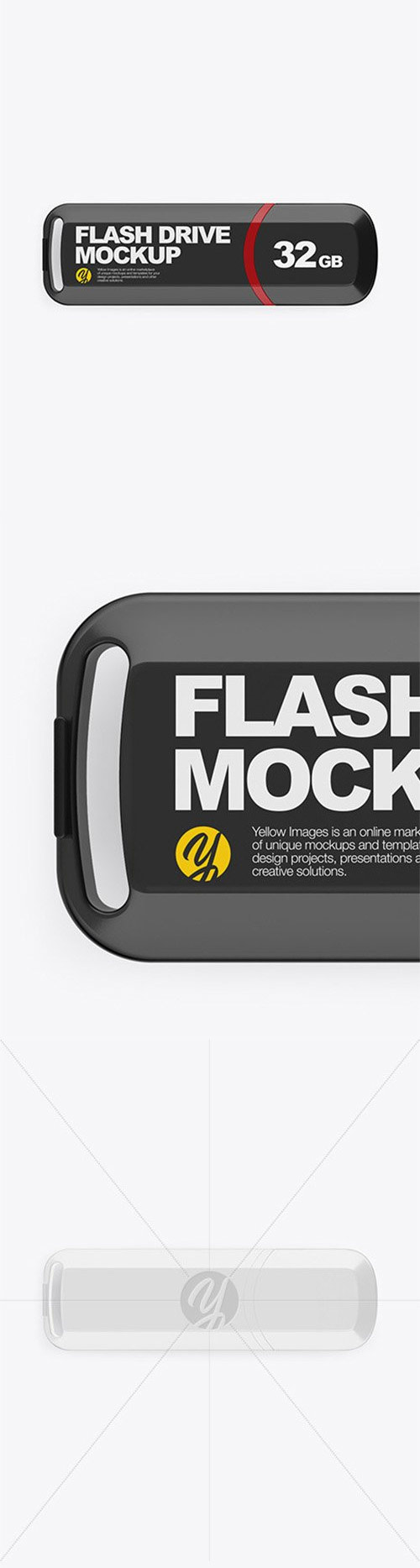 Glossy USB Flash Drive Mockup 80809