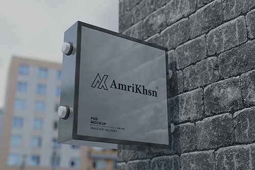 Realistic outdoor box design mockup