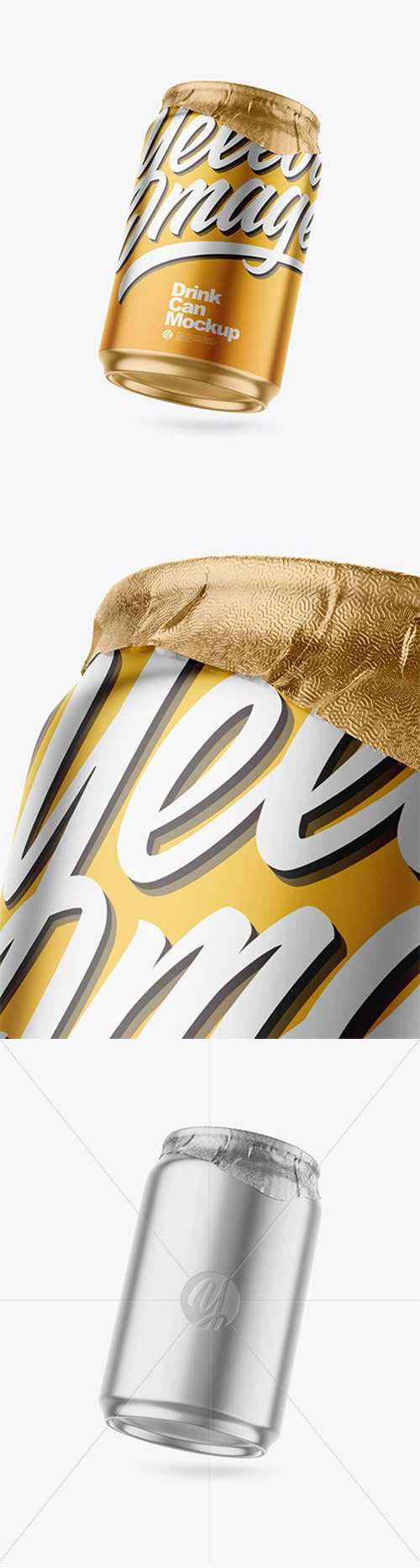 250ml Matte Metallic Drink Can w/ Foil Lid Mockup 85140