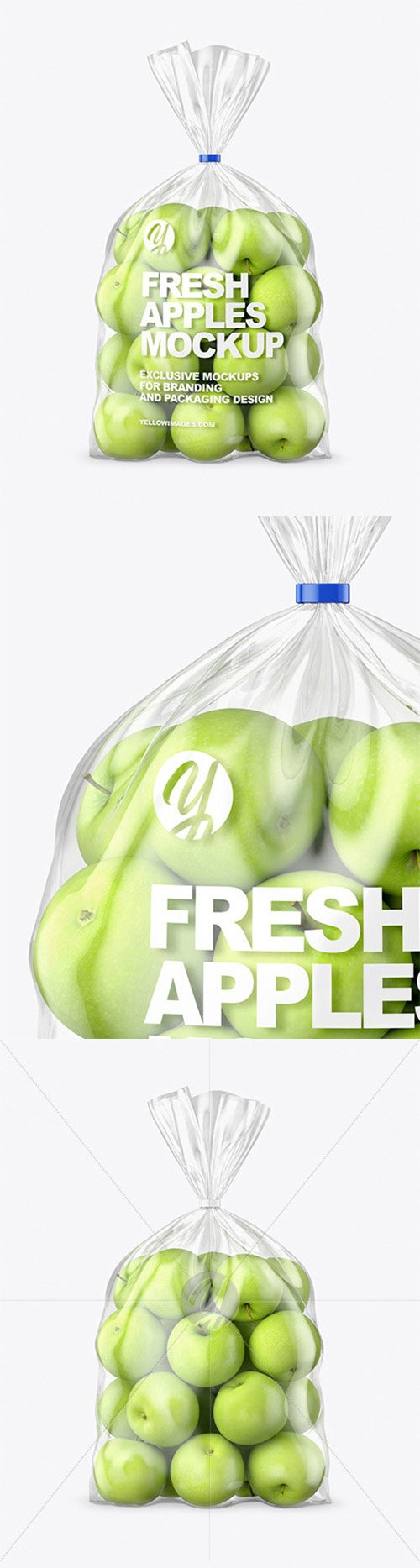 Plastic Bag with Green Apples Mockup 66987