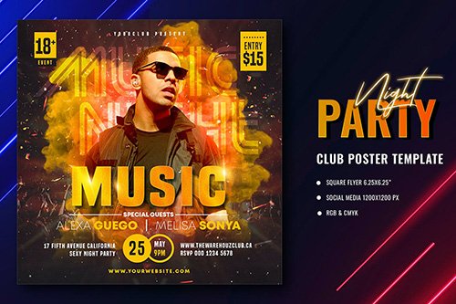 Club Party Poster Template