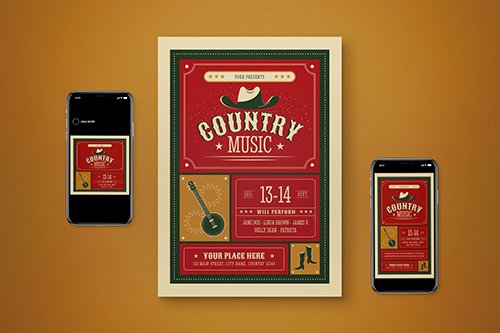 Country Music Flyer Set