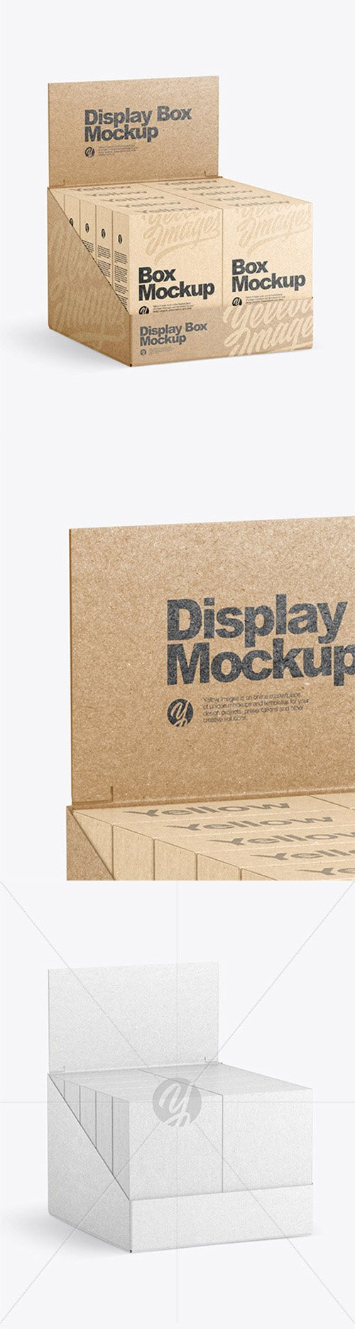 Kraft Display Box with 10 Kraft Boxes Mockup 86182
