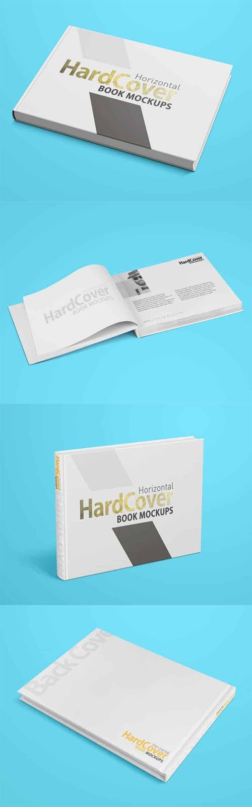 Horizontal HardCover Book PSD Mockups Templates