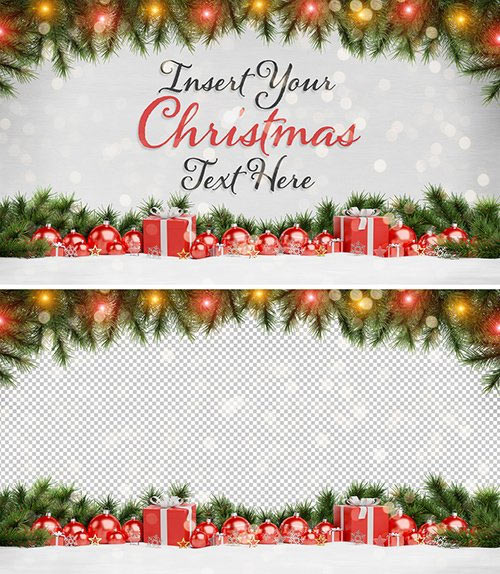 Christmas Card Mockup with Ornaments