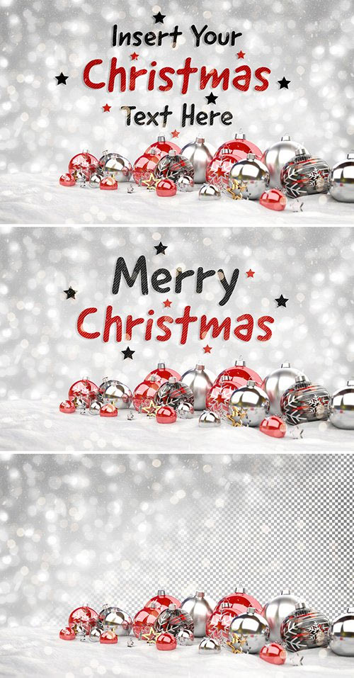 Christmas Card Mockup with Ornaments and Stars