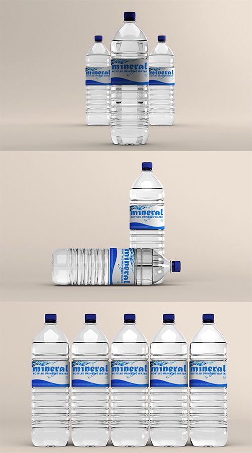 Water Bottle PSD Mockup Set