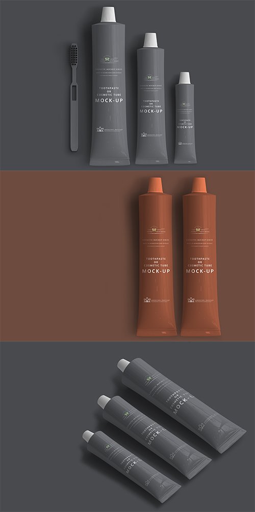Toothpaste Cosmetic Tube Mockup Pack