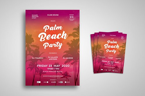 Beach Party Flyer PSD
