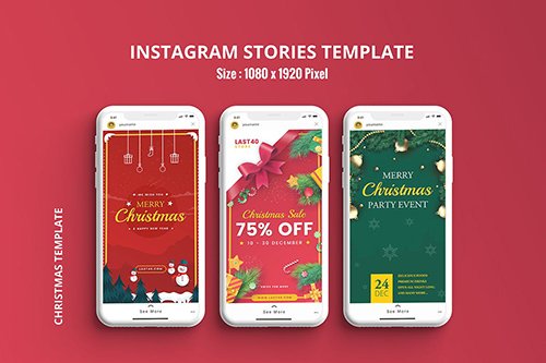 Christmas Instagram Stories Template PSD