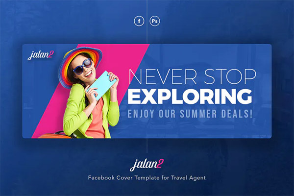 Jalan2 - Travel Agent Facebook Cover PSD Template