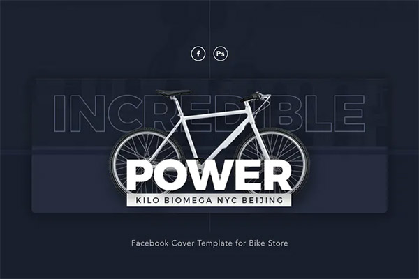Power - Bike Store Facebook Cover PSD Template