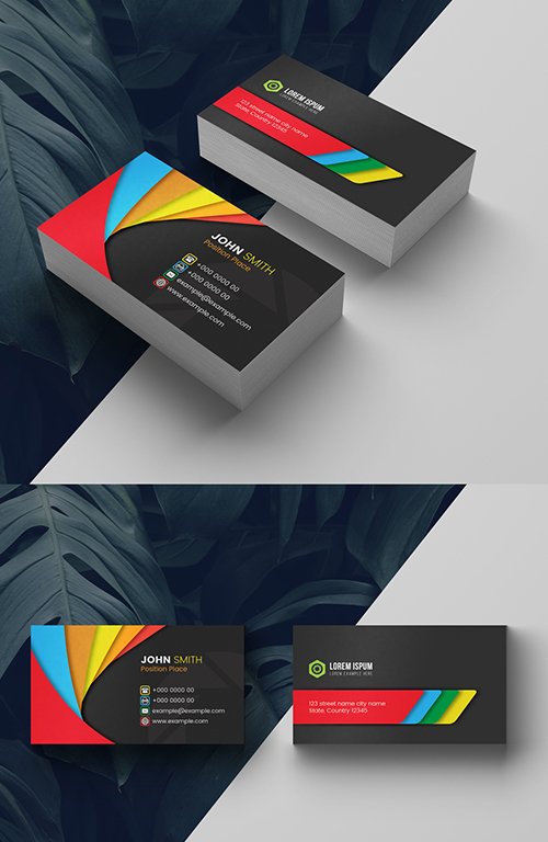 Multicolored Business Card Layout 278613771
