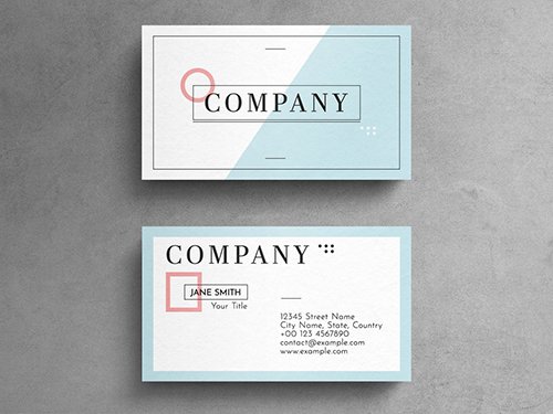 Minimalist Geometric Pastel Business Card Layout
