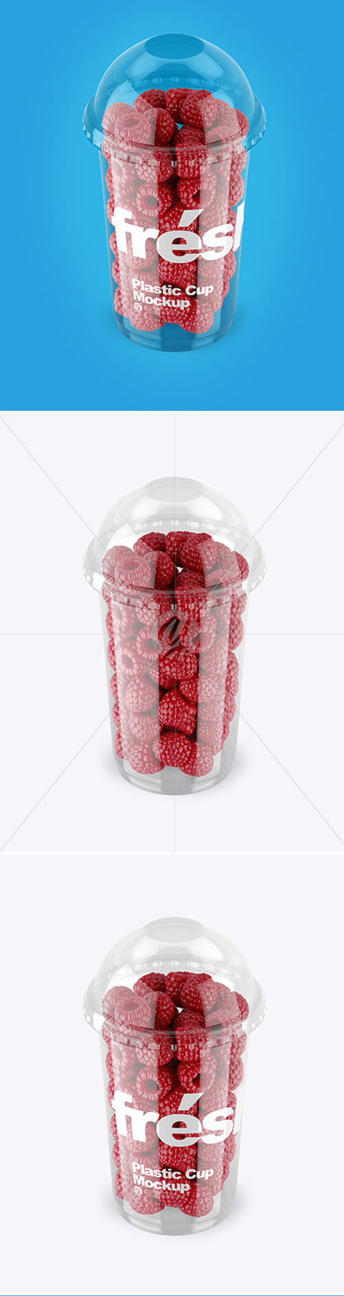 Plastic Cup With Raspberries Mockup 43179