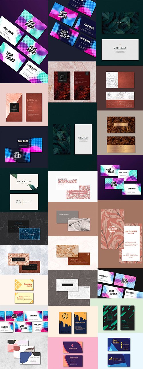 Business Card Set of 25 Vector Template