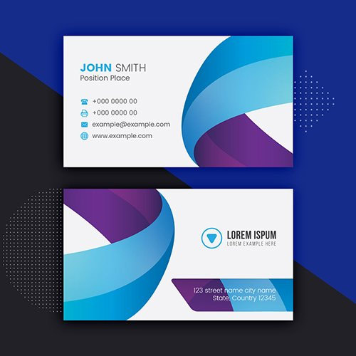 Blue and Purple Business Card Layout 281127335