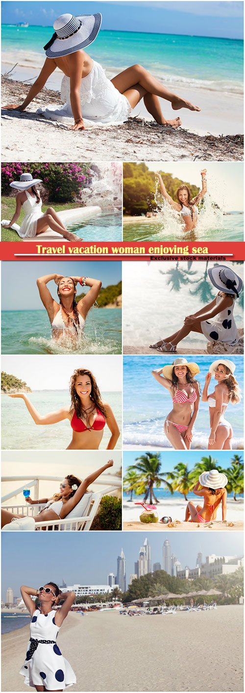 Travel vacation woman enjoying sea, island life