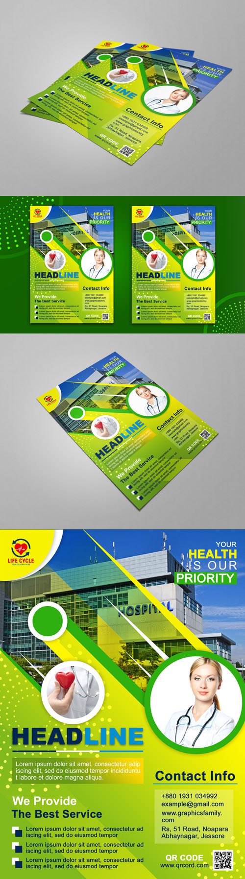 A4 Medical Flyer Design PSD Template