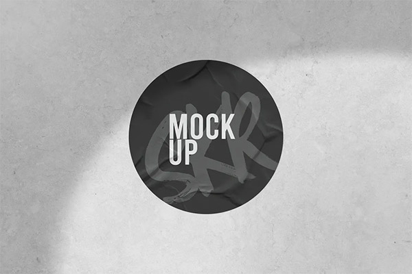 Round Sticker Mockup