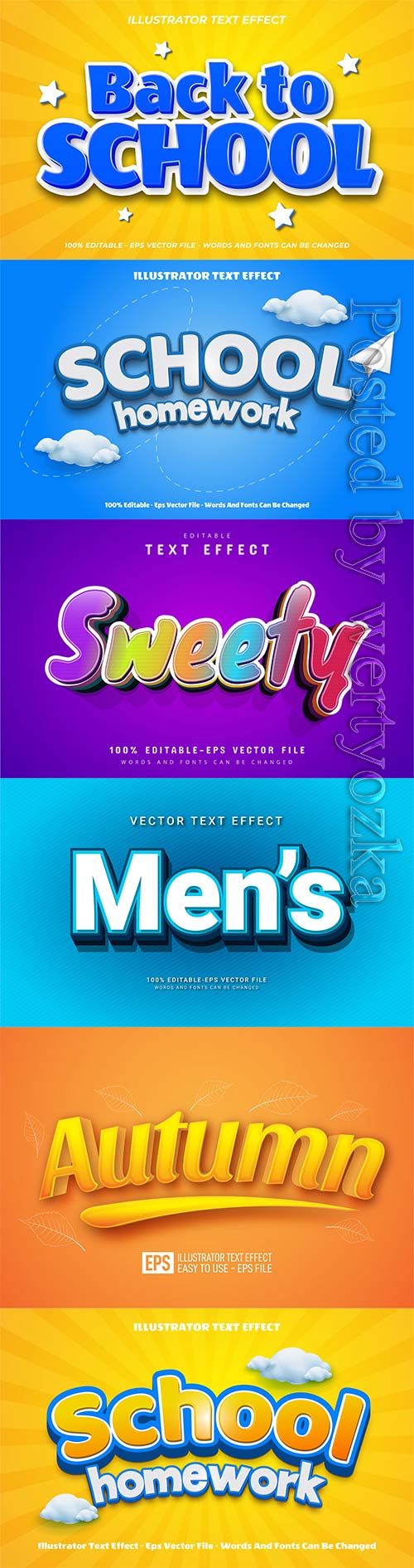 3d editable text style effect vector vol 790