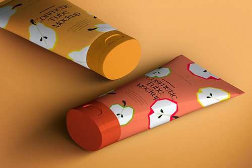 Isometric Cosmetic Tube Mockup