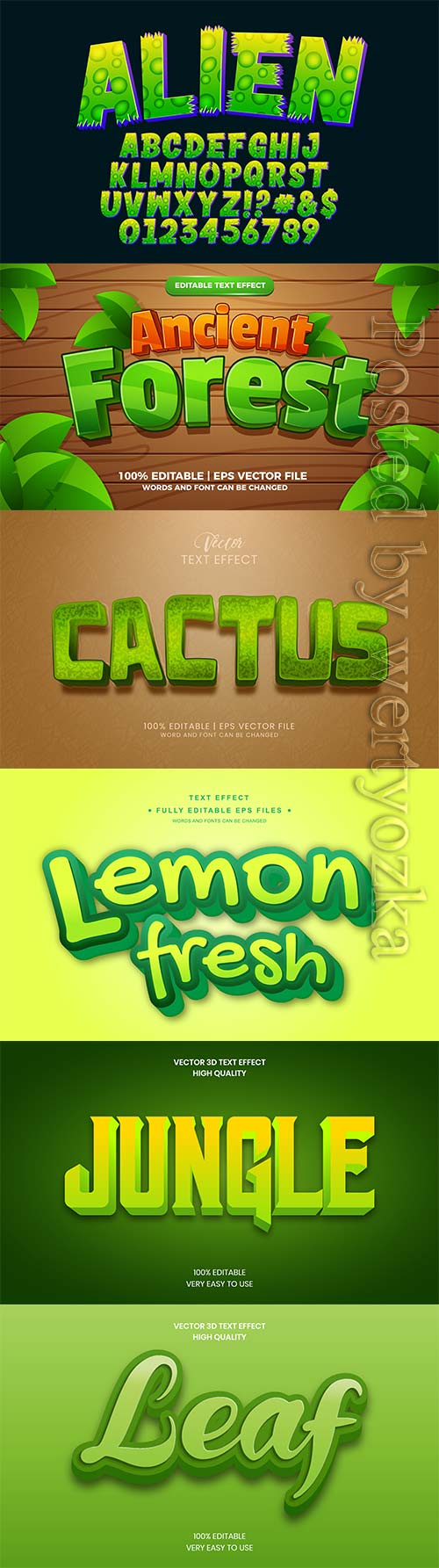 3d editable text style effect vector vol 843