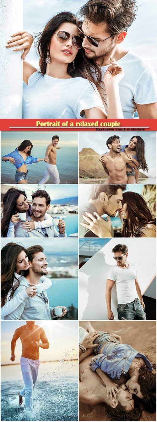 Portrait of a relaxed couple on the tropical beach