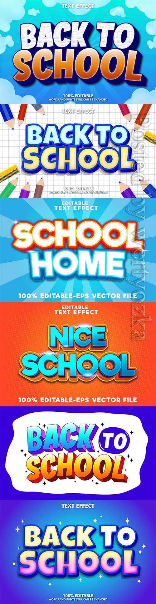 Back to school editable text effect vol 15