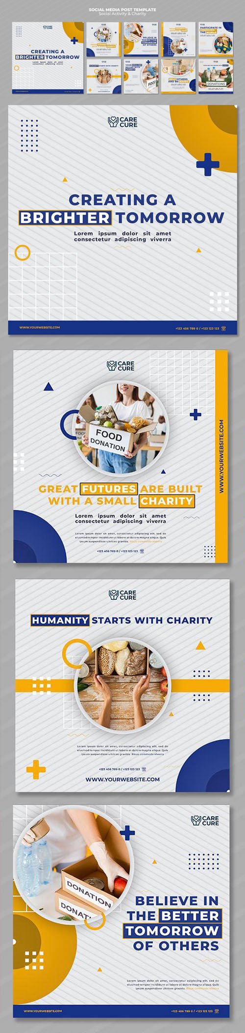 Charity & Social Activity Instagram Posts PSD Templates
