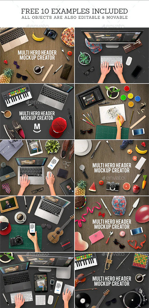 Multi Hero Header Mockup Creator 11782230