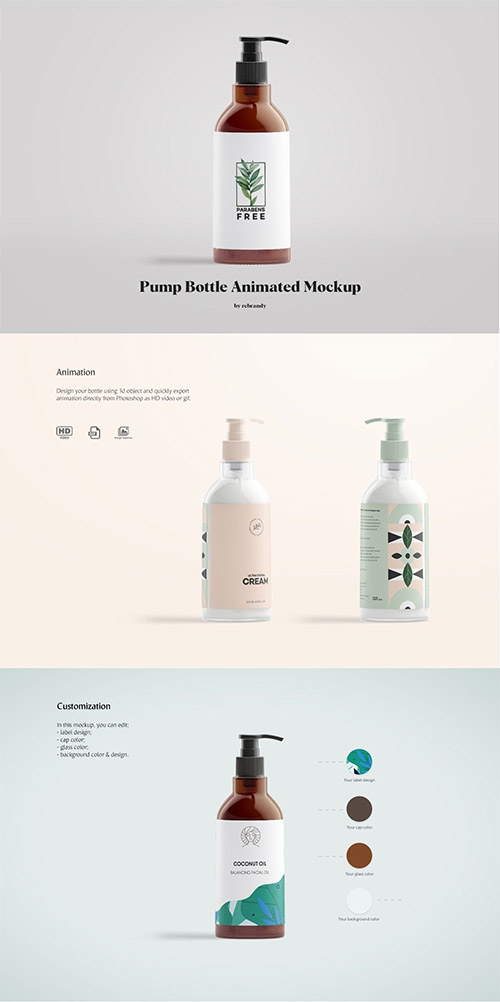 Pump Bottle Animated Mockup 6385911