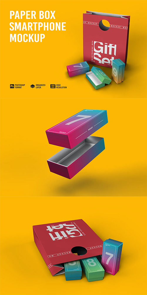 Paper Box Smartphone Mockup