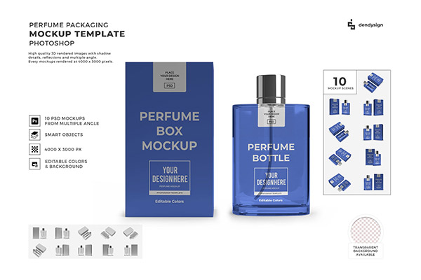 Perfume Packaging 3D Mockup Template Bundle 1511999