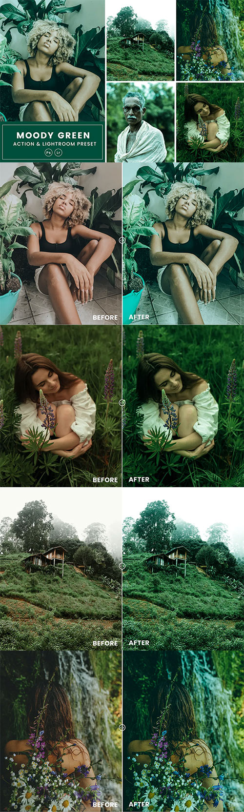 Moody Green Action & Lightrom Presets