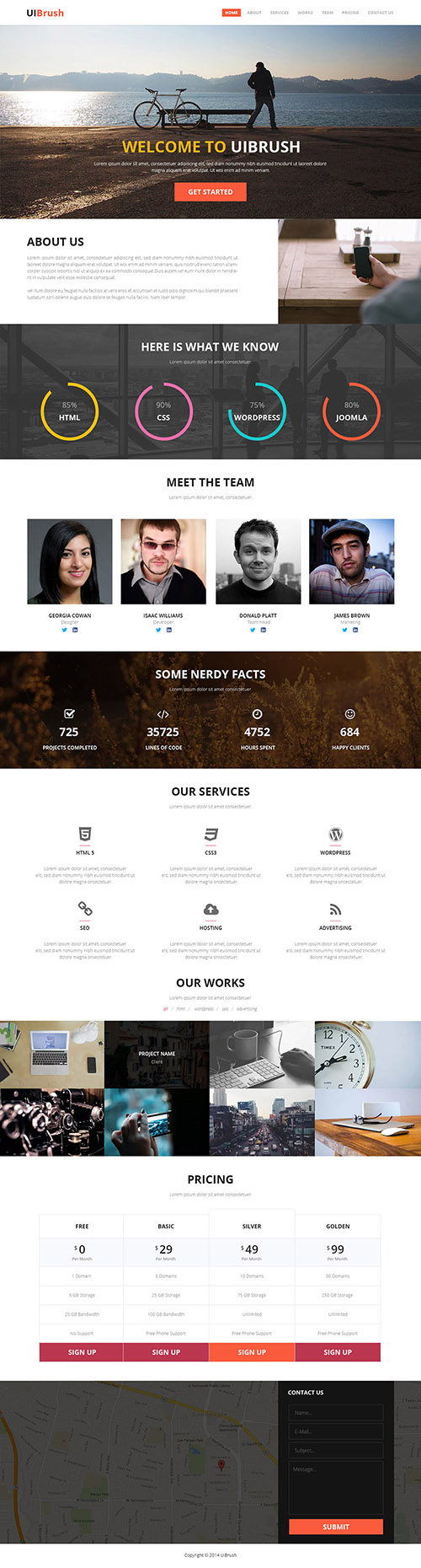 PSD Web Template - UIBrush Personal and Commercial Projects - One Page Theme