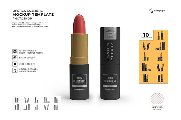 Lipstick Cosmetic 3D Mockup Template Bundle 1511910