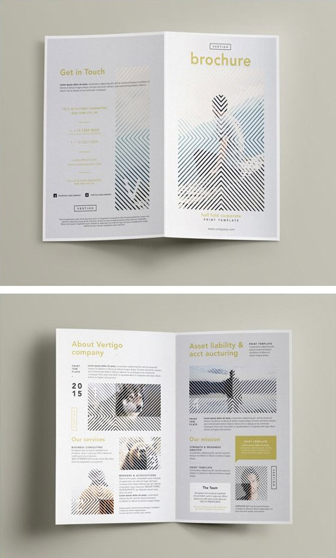Vector Template Vertigo Bi Fold Brochure