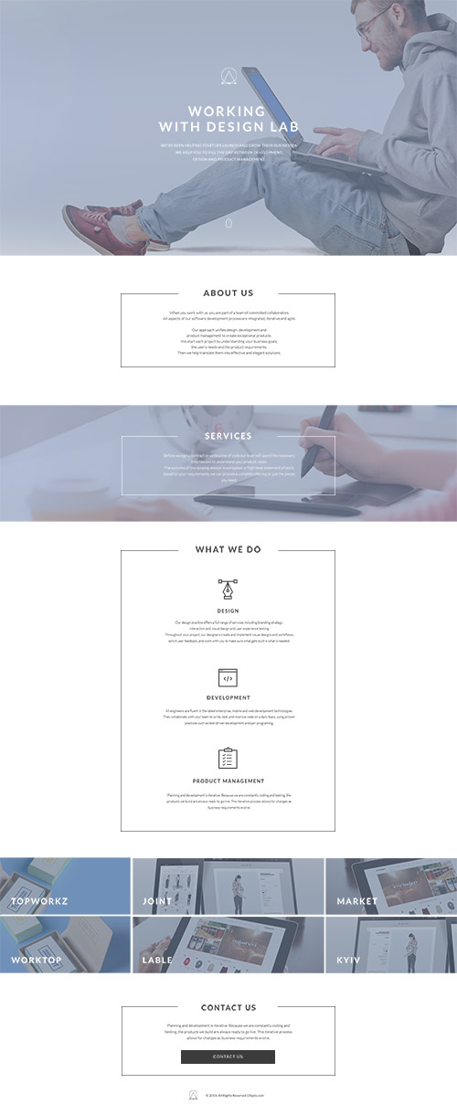 PSD Web Template - Working With Design Lab - Landing Page