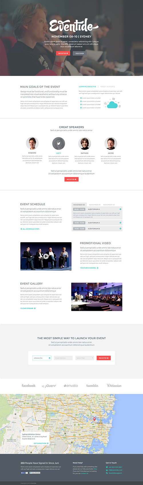 PSD Web Template - Eventide - Event Landing Page Theme