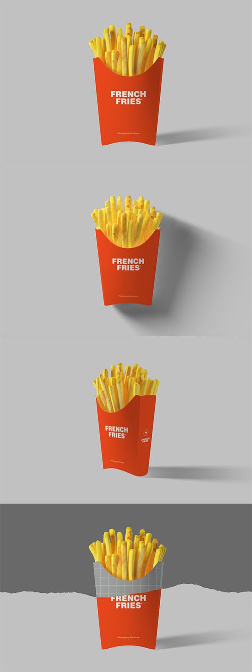 French Fries Packaging Mockups PSD