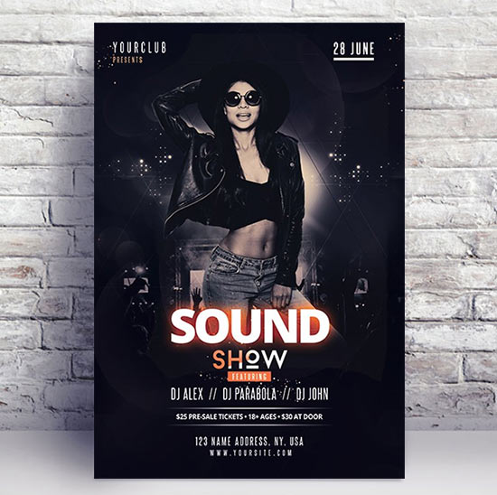 Sound show - Premium flyer psd template