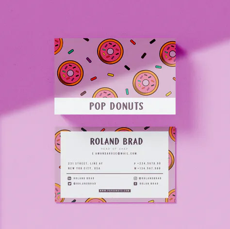 Pop Donuts Vector Business Card
