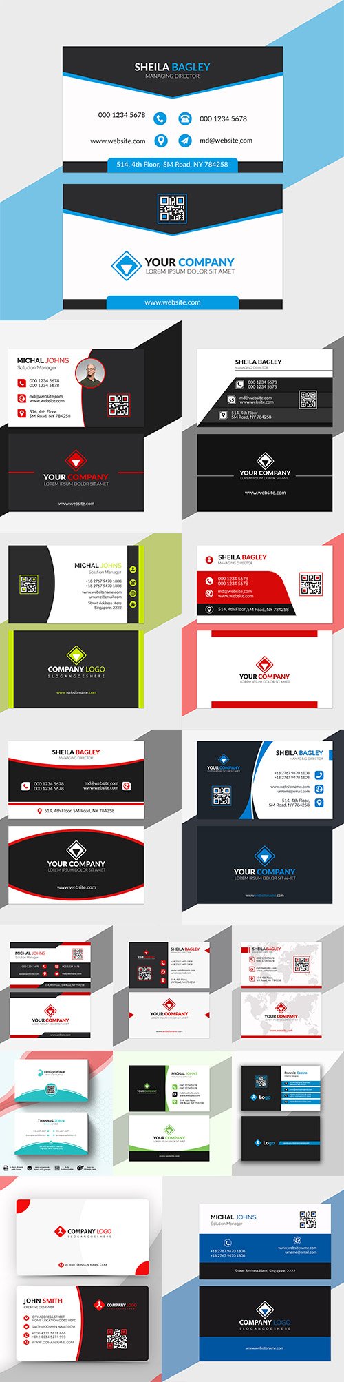 Business Cards Vector Set