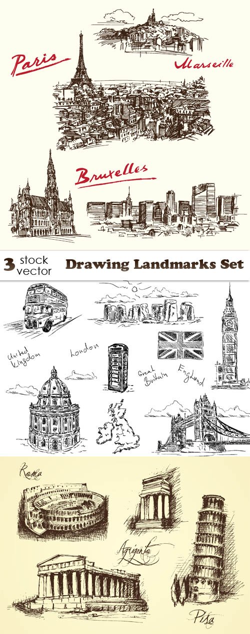 Vectors - Drawing Landmarks Set